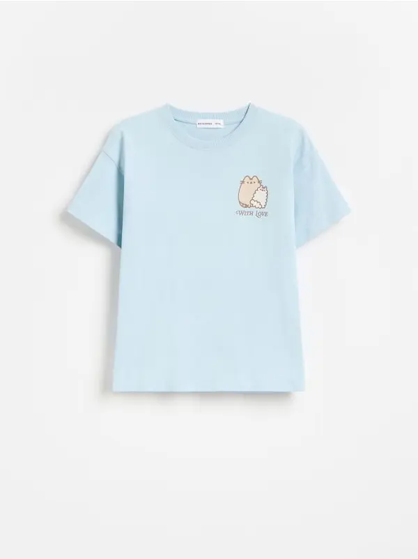 Reserved Reserved - Majica kratkih rukava s printom Pusheen - bljedoplavo