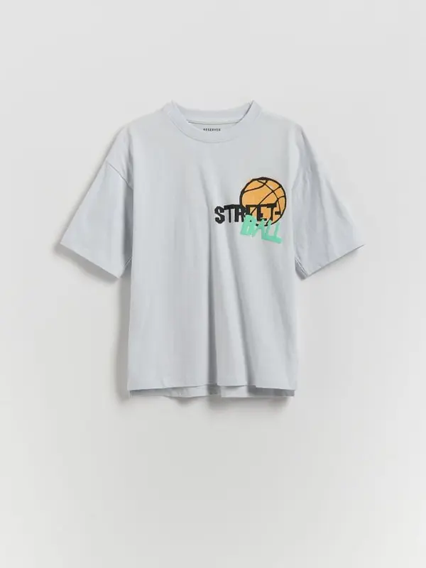 Reserved Reserved - Majica kratkih rukava s printom - svijetlo siva
