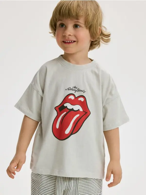 Reserved Reserved - Majica kratkih rukava s printom The Rolling Stones - svijetlo siva