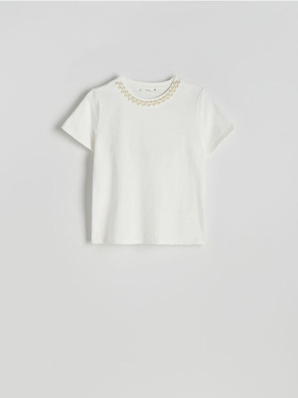 Reserved Reserved - Majica kratkih rukava s ukrasnim izrezom - bijela