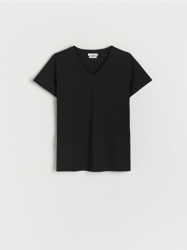 Reserved Reserved - Majica kratkih rukava s V-izrezom - crno