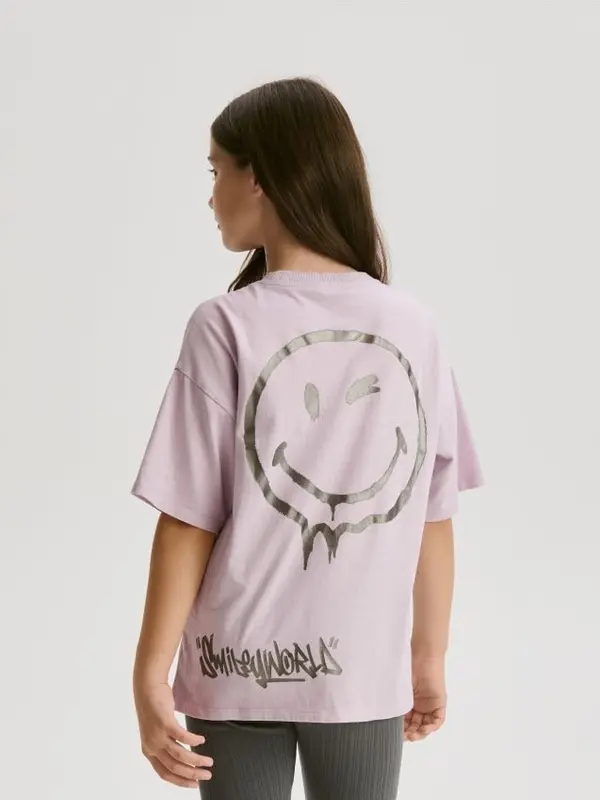 Reserved Reserved - Majica kratkih rukava SmileyWorld® - boja lavande
