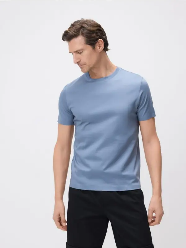Reserved Reserved - Majica regular fit s lyocellom - kobalt-plavo