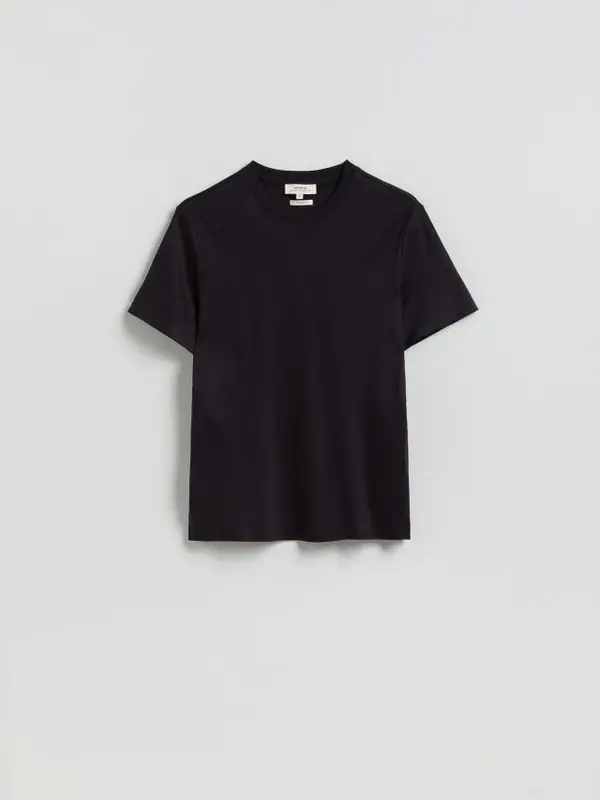 Reserved Reserved - Majica regular fit s lyocellom - tamnoljubičasto