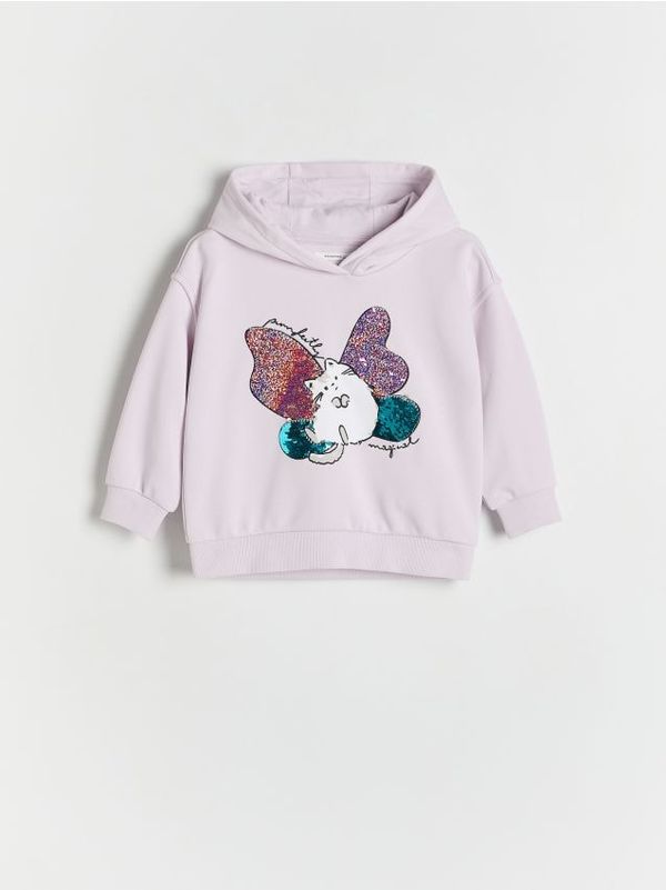 Reserved Reserved - Majica s aplikacijom od šljokica - boja lavande