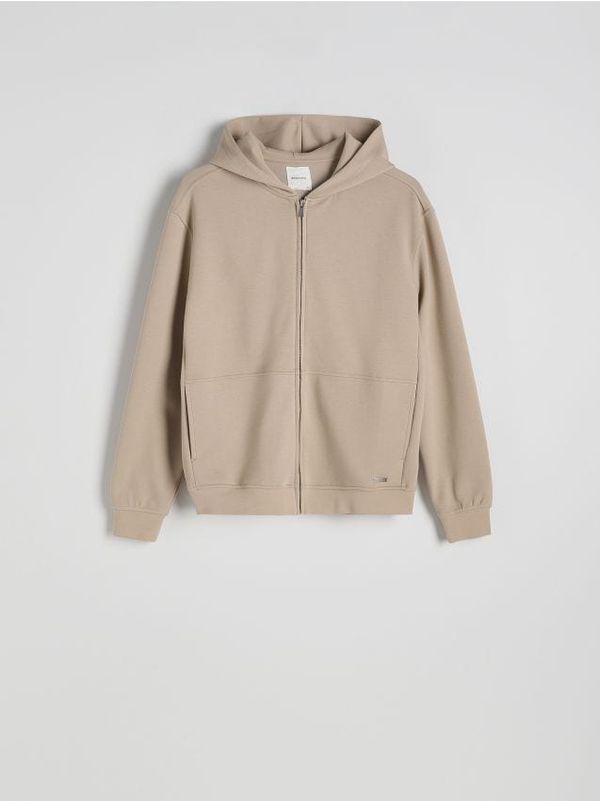 Reserved Reserved - Majica s kapuljačom na patentni zatvarač - bež