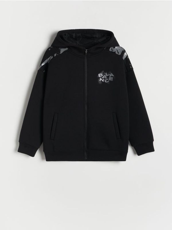 Reserved Reserved - Majica s kapuljačom na patentni zatvarač - crno