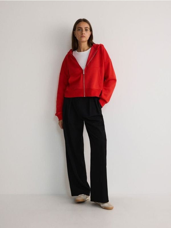 Reserved Reserved - Majica s kapuljačom na patentni zatvarač - crvena