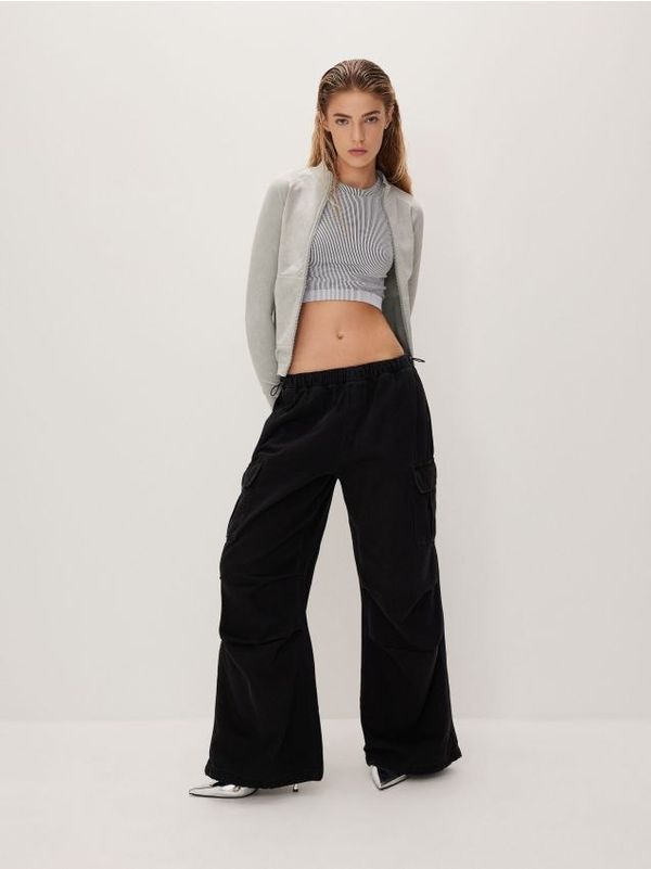 Reserved Reserved - Majica s patentnim zatvaračem - light grey