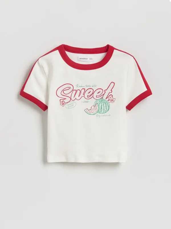 Reserved Reserved - Majica s printom - krem