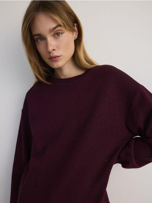 Reserved Reserved - Majica sa svjetlucavom aplikacijom - boja kestena