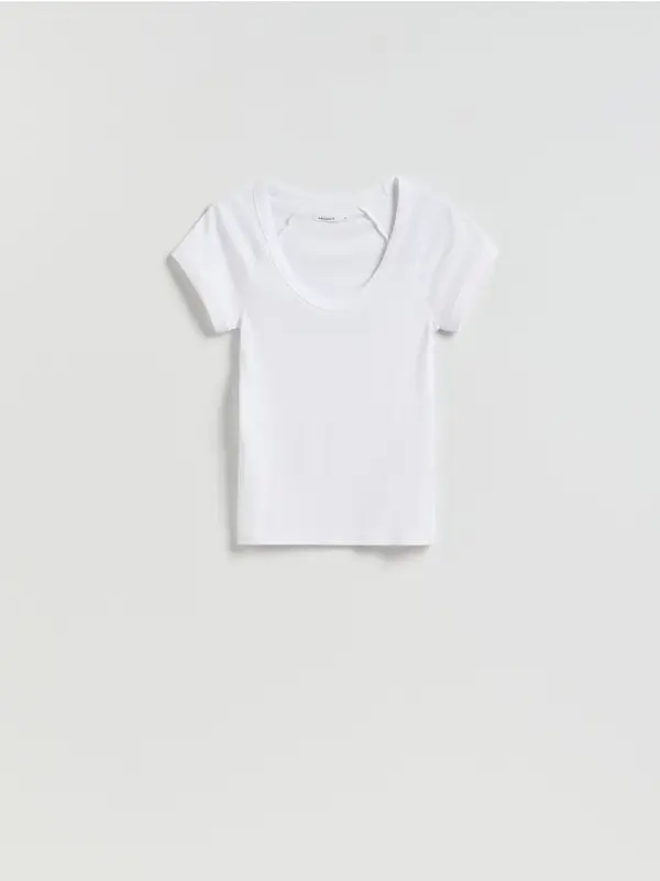 Reserved Reserved - Majica slim fit - bijela