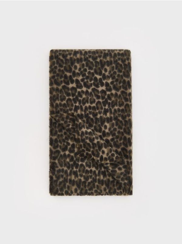 Reserved Reserved - Marama sa životinjskim uzorkom - tamnosivo