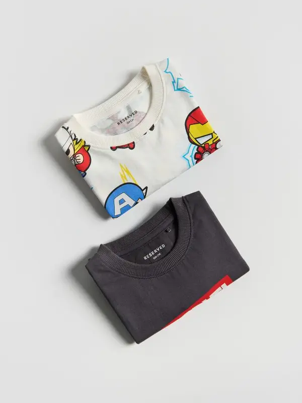 Reserved Reserved - Marvel longsleeve 2 pack - krem
