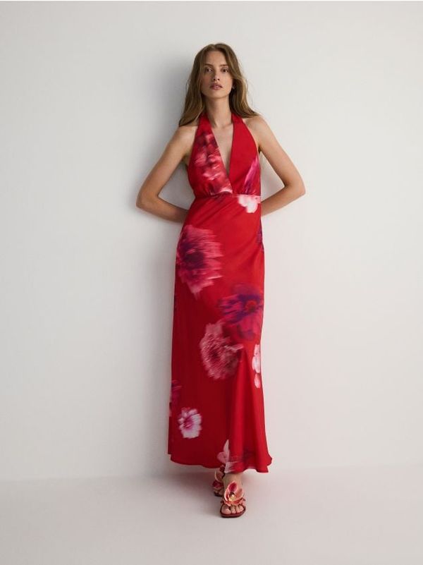 Reserved Reserved - Maxi haljina s izrezom na vezanje - crvena