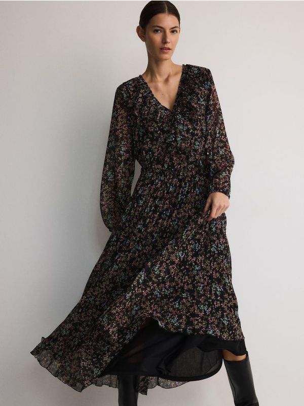 Reserved Reserved - Maxi haljina s uzorkom - crno