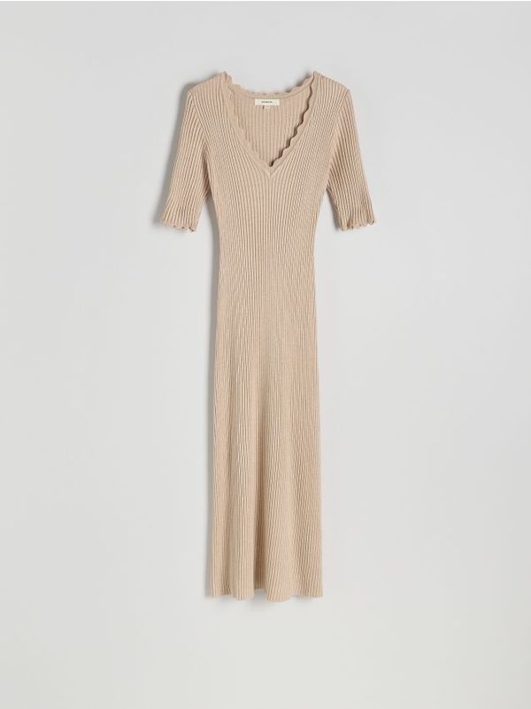 Reserved Reserved - Maxi haljina s visokim udjelom viskoze - bež
