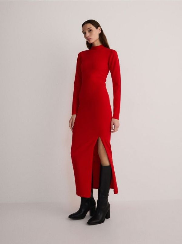 Reserved Reserved - Maxi haljina s visokim udjelom viskoze - crvena