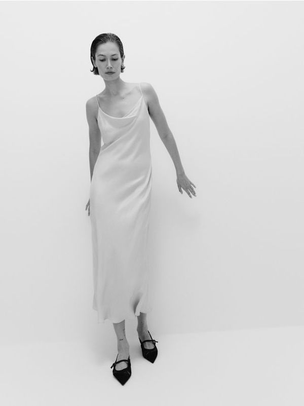 Reserved Reserved - Maxi haljina s visokim udjelom viskoze - light grey