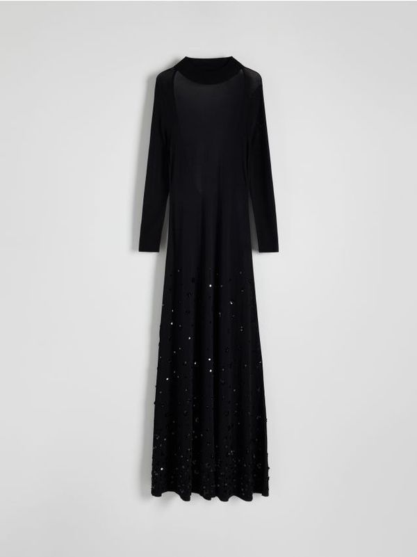 Reserved Reserved - Maxi haljina sa šljokicama - crno
