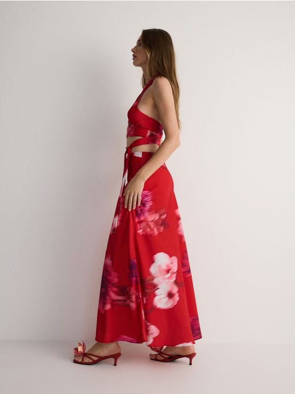 Reserved Reserved - Maxi suknja cvjetna uzorka - crvena
