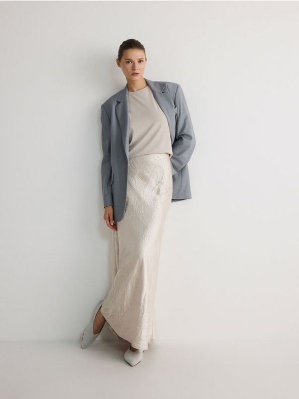 Reserved Reserved - Maxi suknja od nabrane tkanine - boja kože