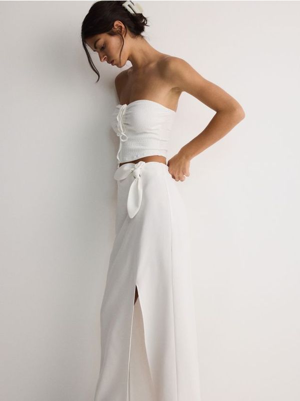 Reserved Reserved - Maxi suknja od viskoze - bijela