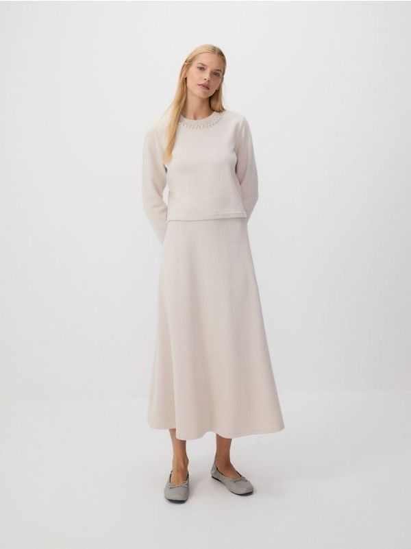 Reserved Reserved - Maxi suknja od žerseja - bež