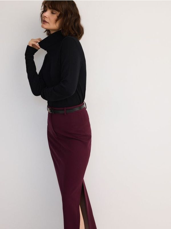 Reserved Reserved - Maxi suknja s bočnim prorezom - boja kestena