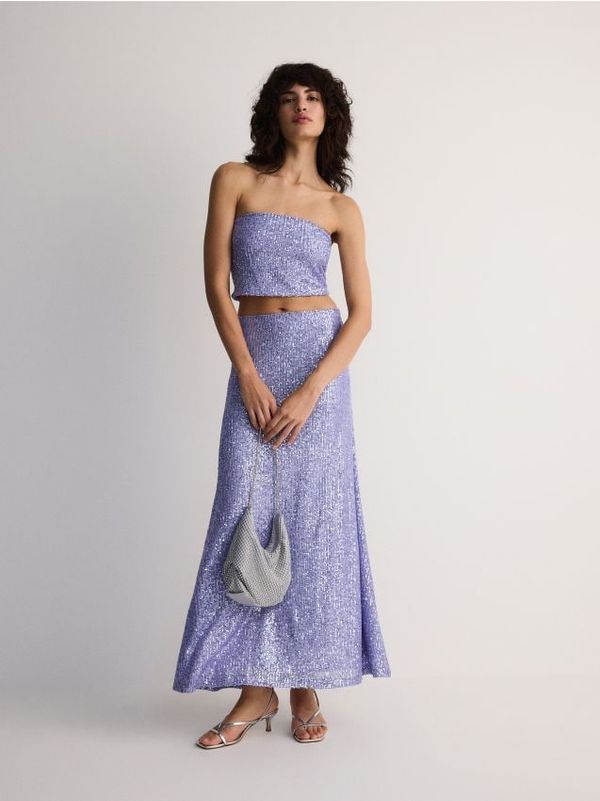 Reserved Reserved - Maxi suknja sa šljokicama - boja lavande