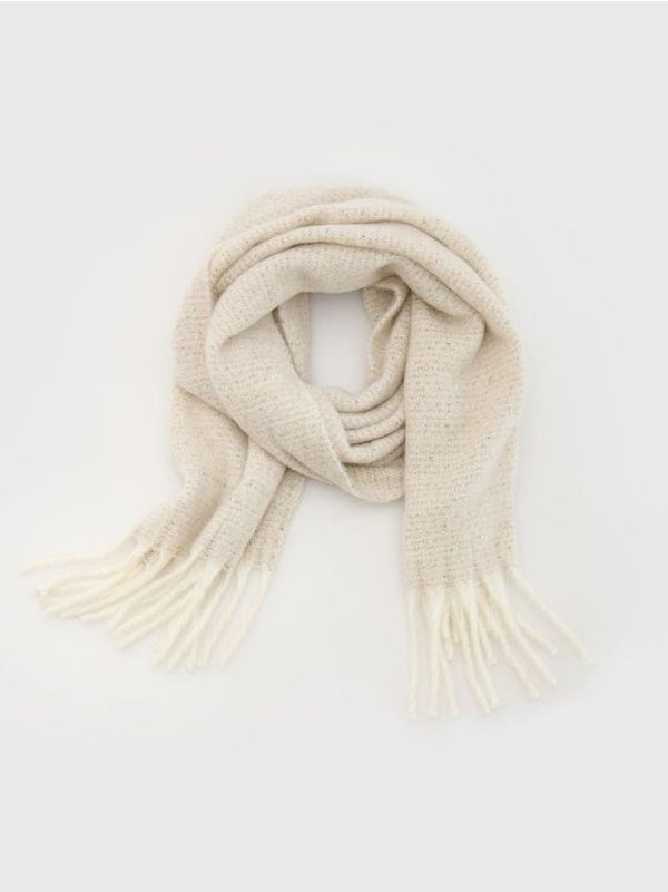 Reserved Reserved - Mekani šal s resama - boja kože