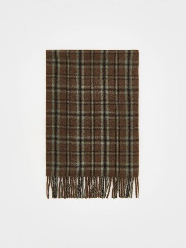 Reserved Reserved - MEN`S SCARF - tamnosmeđe