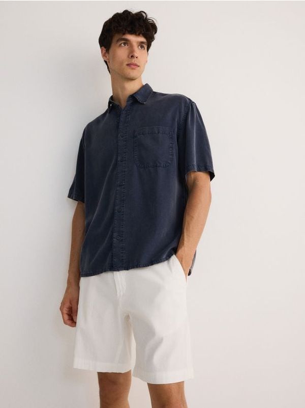 Reserved Reserved - MEN`S SHIRT - mornarsko plava