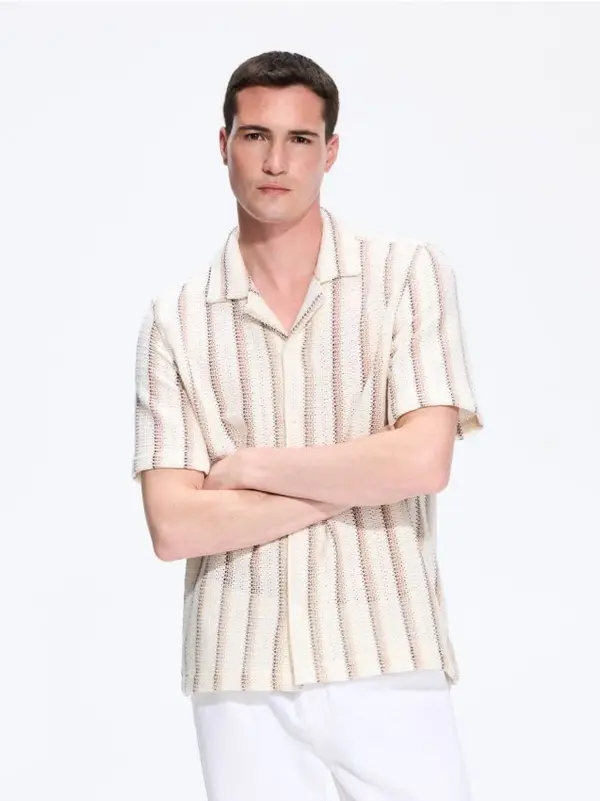 Reserved Reserved - MEN`S SHIRT - smeđi