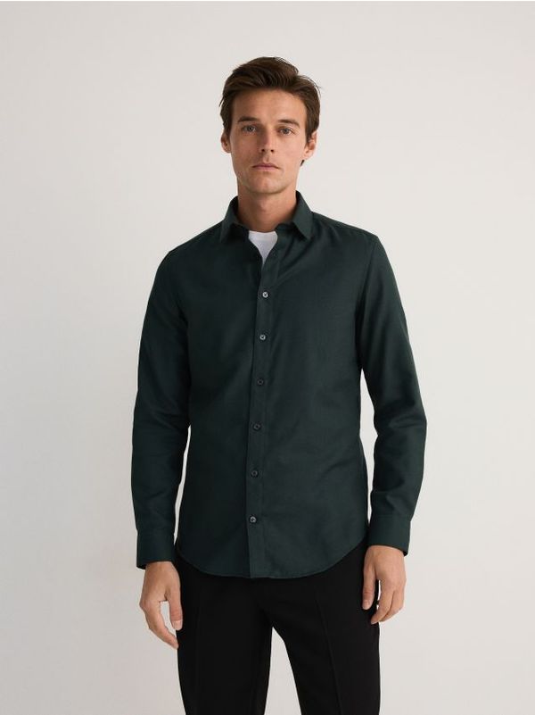 Reserved Reserved - MEN`S SHIRT - tamnozeleno