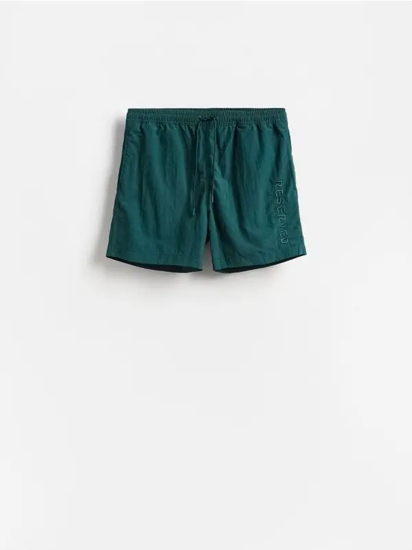 Reserved Reserved - MEN`S SWIMMING SHORTS - tamnozeleno