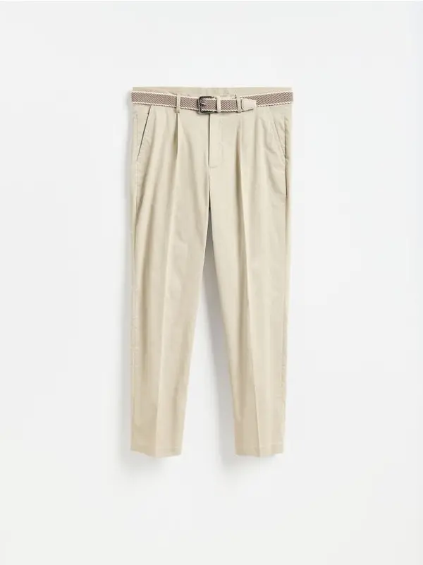 Reserved Reserved - MEN`S TROUSERS & BELT - bež