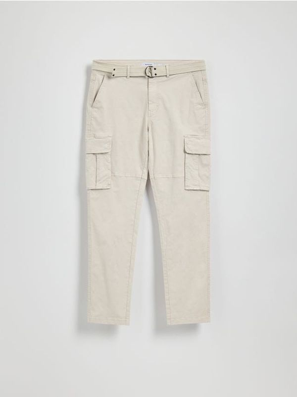 Reserved Reserved - MEN`S TROUSERS & BELT - bež