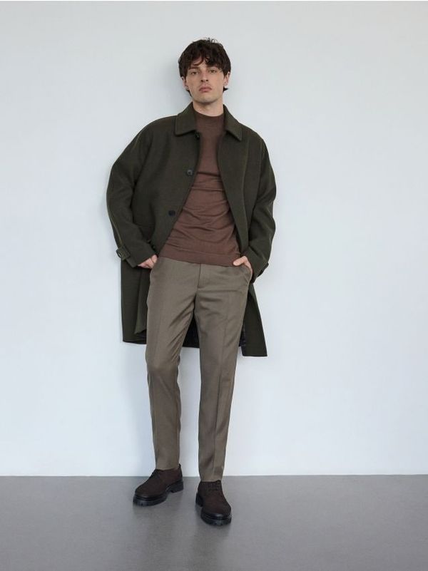 Reserved Reserved - MEN`S TROUSERS - smeđezeleno