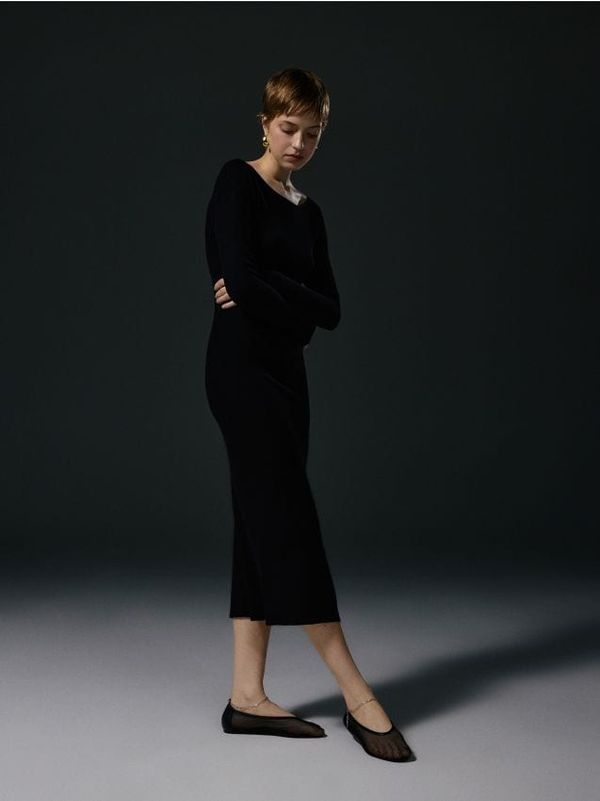 Reserved Reserved - Midi haljina - crno