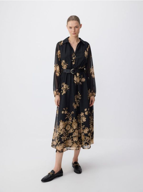 Reserved Reserved - Midi haljina s remenom - šaren