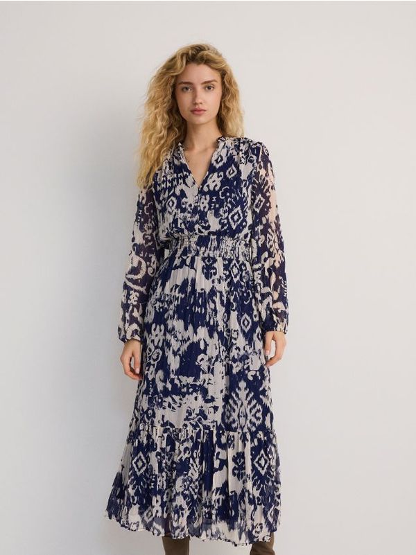 Reserved Reserved - Midi haljina s uzorkom - plava