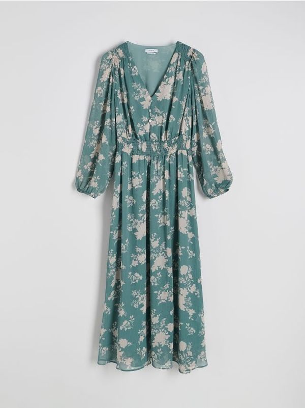 Reserved Reserved - Midi haljina s uzorkom - plavozeleno