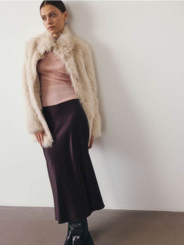 Reserved Reserved - Midi suknja - boja kestena