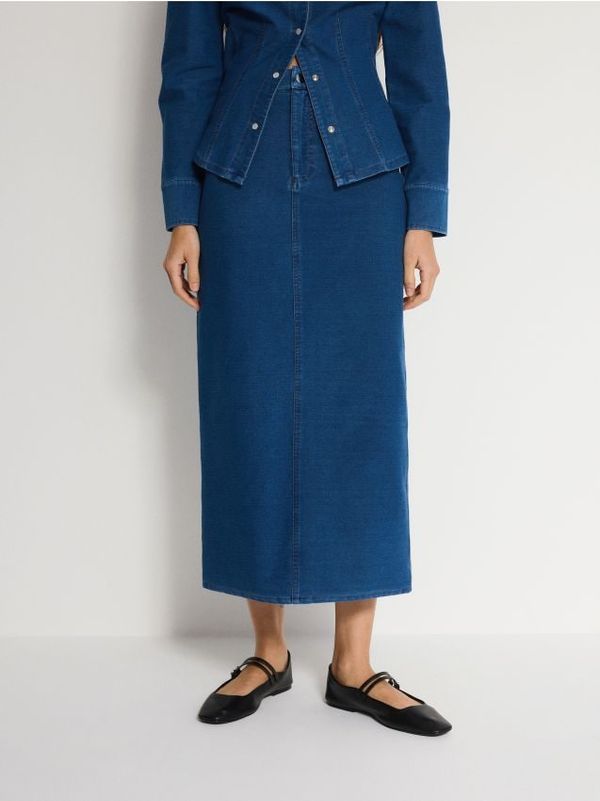 Reserved Reserved - Midi suknja - indigo jeans