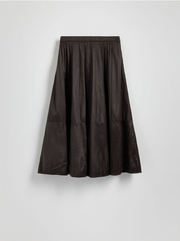Reserved Reserved - Midi suknja od strukturirane tkanine - smeđi
