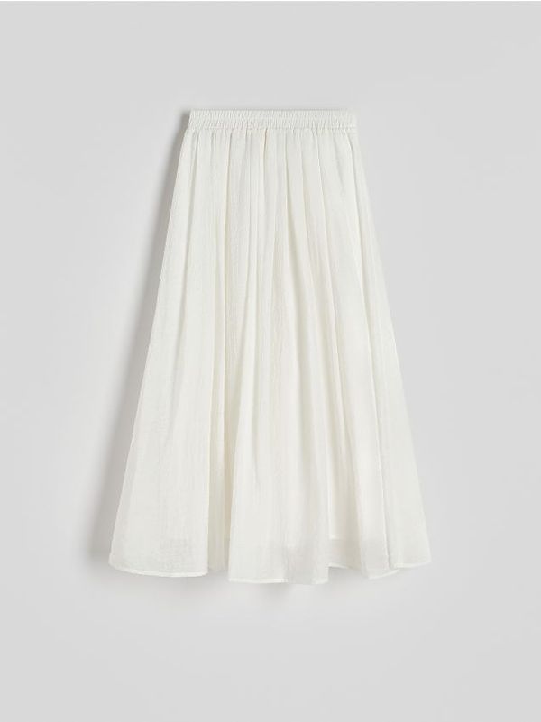 Reserved Reserved - Midi suknja od viskoze - krem