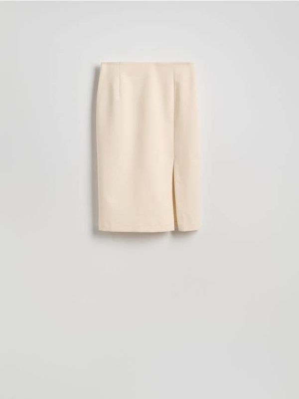 Reserved Reserved - Midi suknja olovka kroja - boja kože