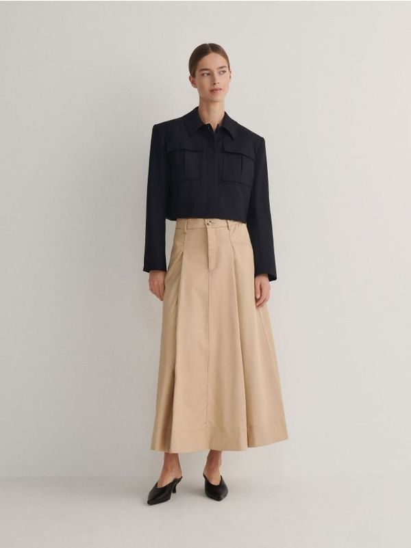 Reserved Reserved - Midi suknja s visokim udjelom liocela - boja pšenice