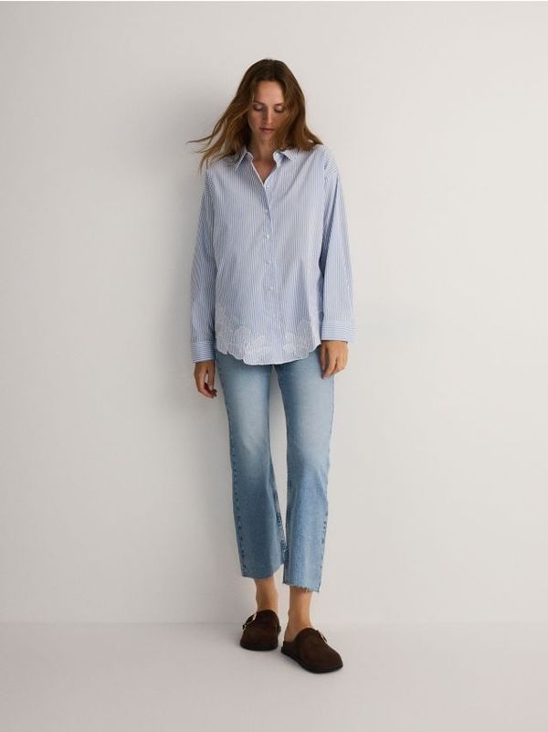 Reserved Reserved - Mini flare traperice visokog struka - plava